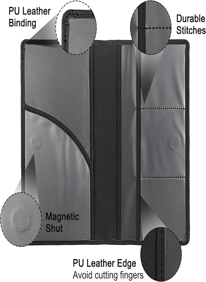 AMIRATE Car Registration and Insurance Card Holder, Vehicle License Document Glove Box Compartment Organizer, Interior Car Accessories for Men & Women - (Grey- 12.5 x 1 x 24 cm) (Black) - Image 4